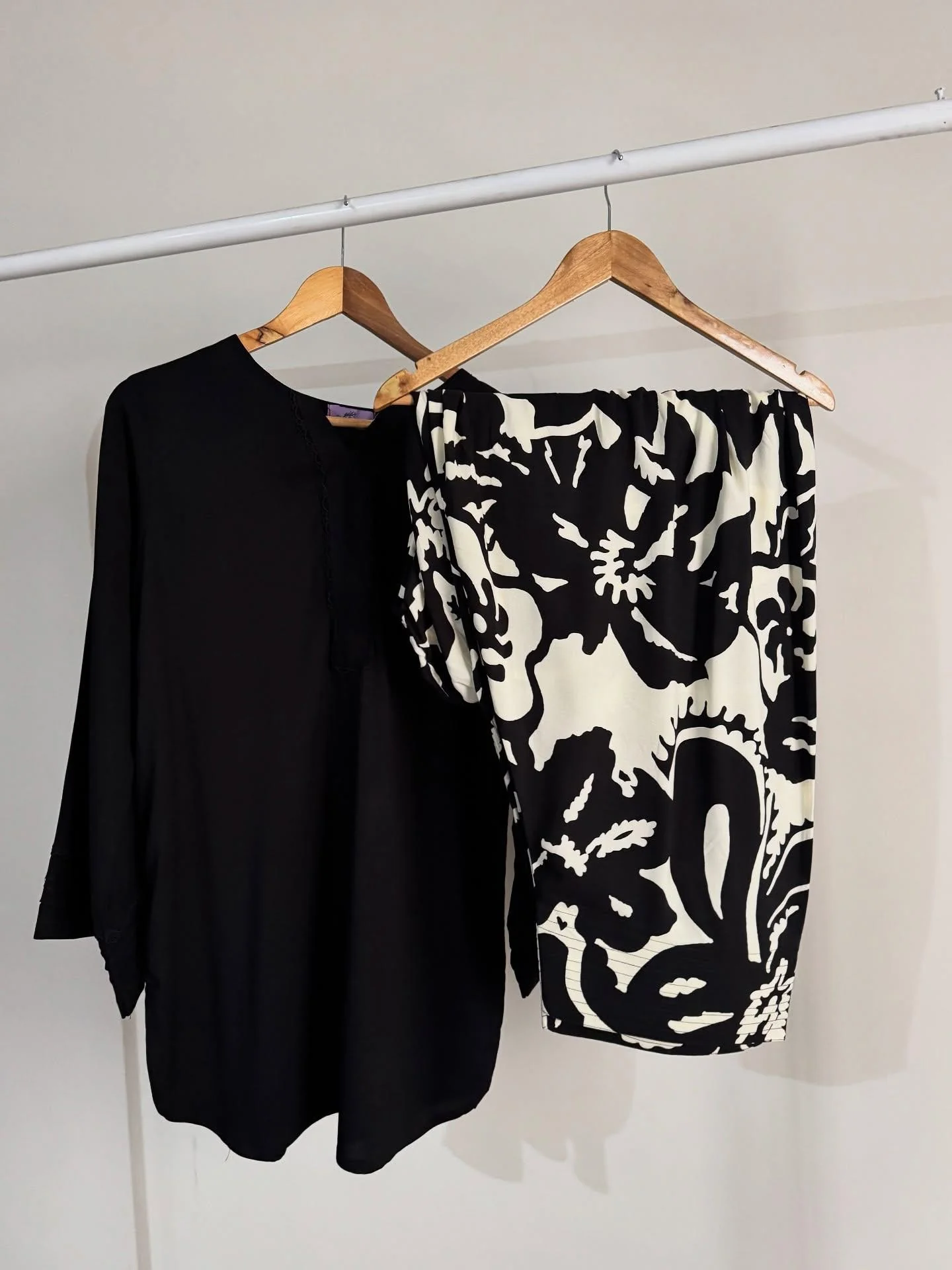 Black/White Digital Farshi Shalwar Set - Image 4